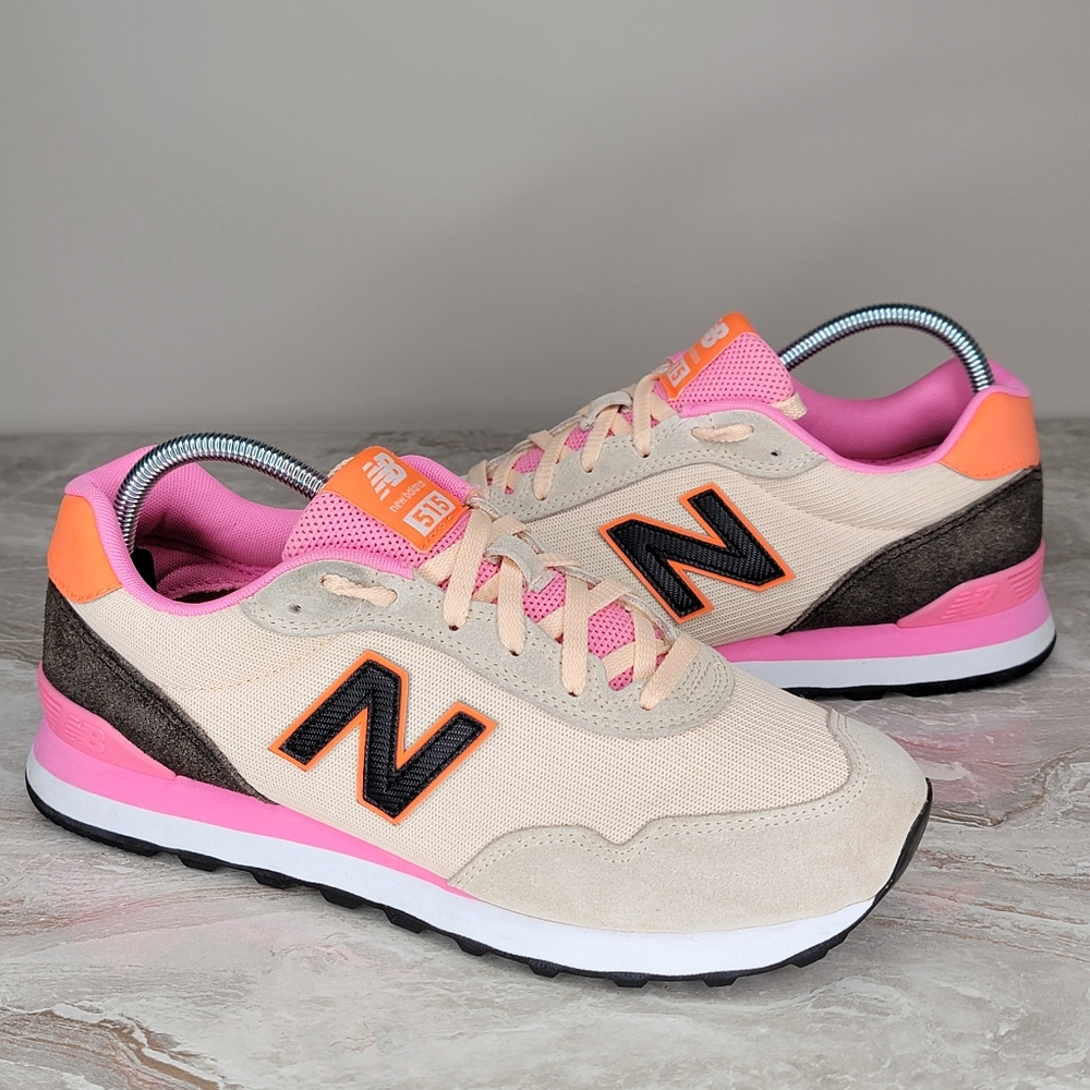 New Balance 515 WL515BS3 Women’s Sneakers Size 10 D Wide – Beige, Hot Pink
